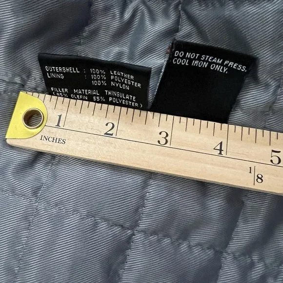 Y2k Wilsons Leather‎ Cropped Moto Jacket Thinsulate Woman M Black Belted Vtg 90s - Picture 13 of 15